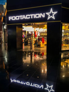 Las Vegas, Nv, Amerika Birleşik Devletleri - Şubat 2019: Footaction mağaza Planet Hollywood Hotel alışveriş merkezi Las Vegas, giriş.
