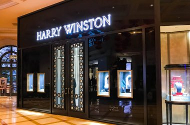 Las Vegas, Nv, Amerika Birleşik Devletleri - Şubat 2019: Harry Winston bir dalı bir alışveriş merkezi Las Vegas giriş.