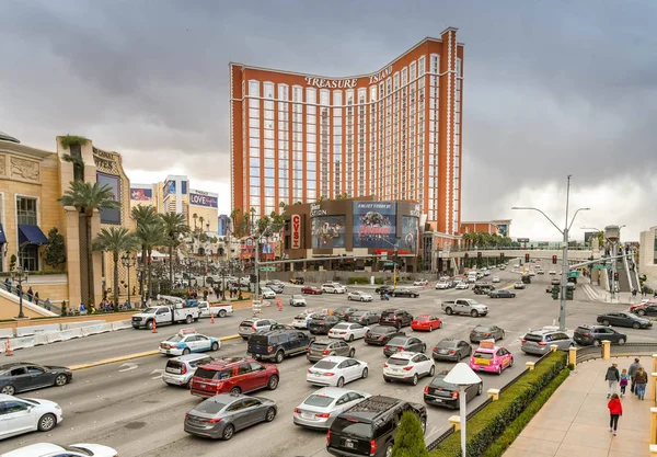 Las Vegas Nevada Febrero 2019 Tráfico Una Interescción Las Vegas — Foto de Stock