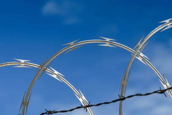 Close Coils Razor Wire Security Fence Royalty Free Stock Photos