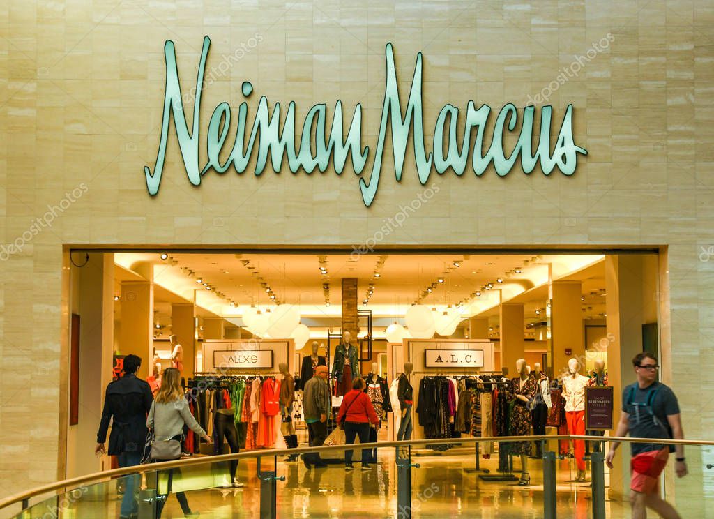 LAS VEGAS, NV, USA - FEBRUARY 2019: Entrance to the Neiman Marcus department store in the Fashion Show shopping mall in Las Vegas.