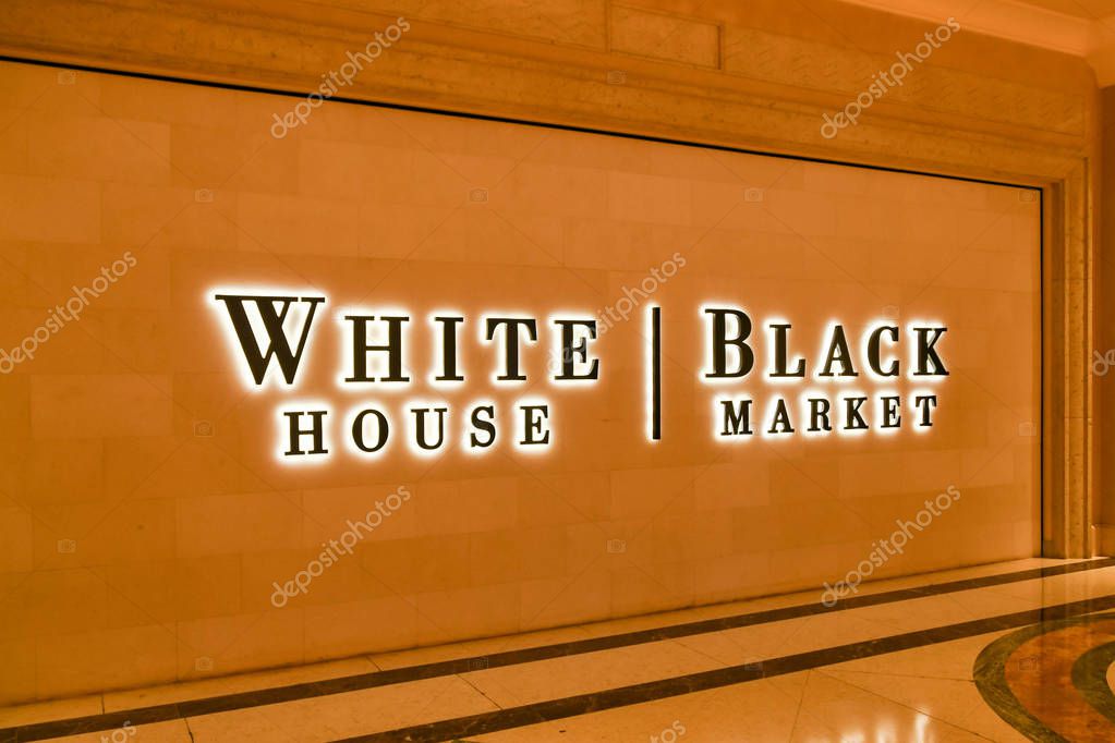 LAS VEGAS, NV, USA - FEBRUARY 2019: Sign on the outside of a White House Black Market store in Las Vegas.