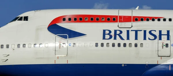 Londres Englândia Novembro 2018 Vista Perto Nariz Boeing 747 British — Fotografia de Stock