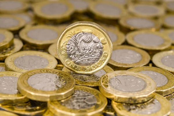 Londres Reino Unido Abril 2019 Vista Cerca Moneda Británica Gbp — Foto de Stock