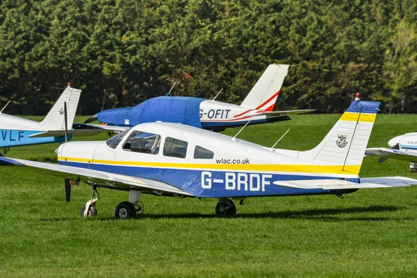 White Waltham England March 2019 Piper Pa28 Cherokee Warrier West — Stock Photo, Image