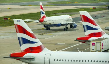 British Airways uçakları Gatwick Havaalanı'nda