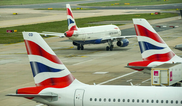 British Airways planes at Gatwick Airport