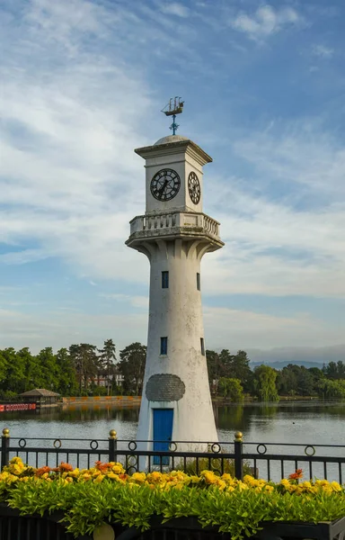 Cardiff Wales Agosto 2018 Torre Relógio Memorial Scott Roath Park — Fotografia de Stock