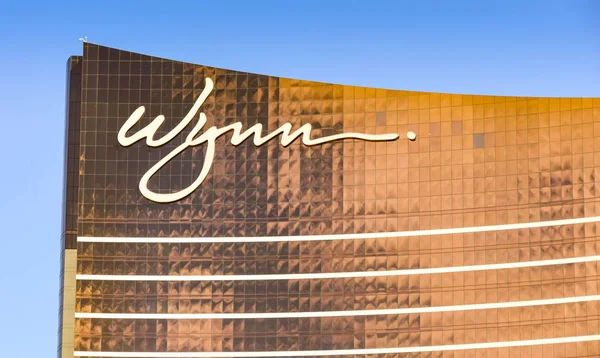 Лас Вегас Сша Февраль 2019 Крупный План Знака Вершине Wynn — стоковое фото
