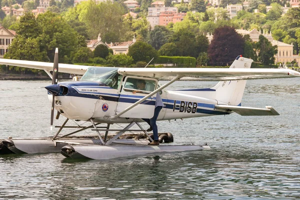 Como Lake Como Italy June 2019 Pilot Getting Single Engined — Stock Photo, Image