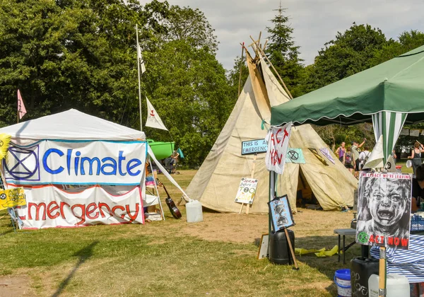 Cardiff Gales Julio 2019 Campamento Improvisado Con Puestos Tipi Preparado —  Fotos de Stock