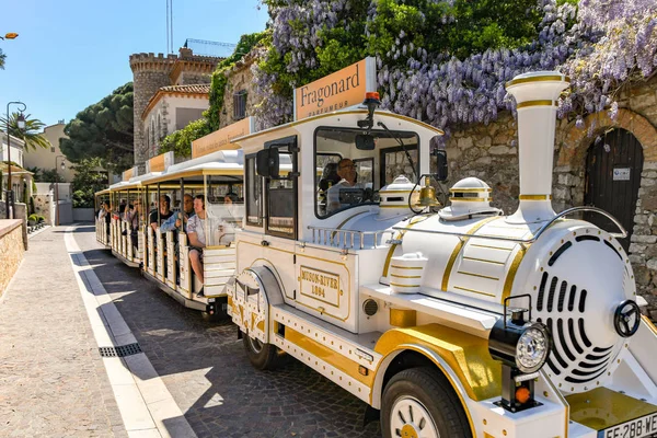 Cannes France April 2019 Steam Train Shaped Tourist Road Train — Stock Photo, Image