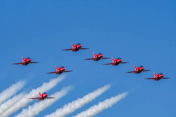 Cardiff Wales Juillet 2018 Les Jets Hawk Équipe Voltige Aérienne — Photo