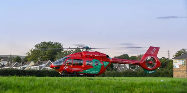 Pontypridd Wales Szeptember 2019 Wales Air Mentőszolgálat Egy Sürgősségi Helikopterének — Stock Fotó