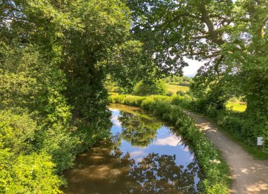 Brecon ve Abergavenny Kanalı 'nın sakin kırsal manzarası