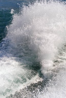 Hızlı bir feribotun ardından su püskürtüldü.