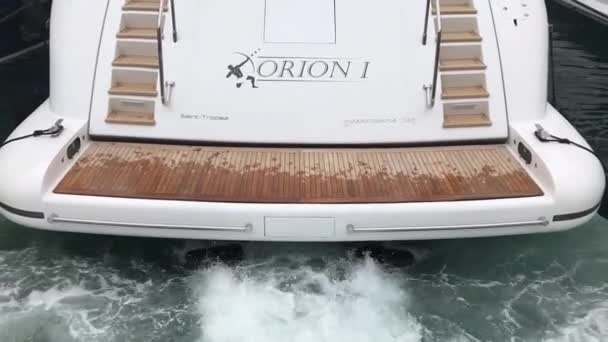 Cannes Frankrijk April 2019 Close Van Motoren Die Werken Aan — Stockvideo