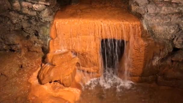 Bath England July 2019 Hot Water Flowing Thermal Spring Underground — Stock Video