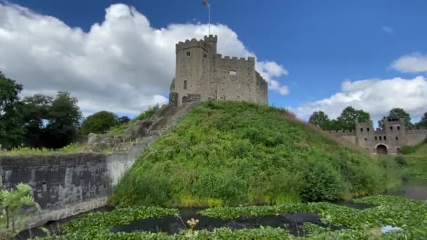Cardiff Gales Agosto 2020 Conservación Histórica Los Terrenos Del Castillo — Vídeos de Stock