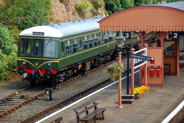 Bewdley Inglaterra Agosto 2016 Uma Unidade Múltipla Diesel Restaurada Tapume — Fotografia de Stock