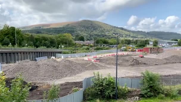 Taffs Well Wales September 2020 Baustelle Für Ein Neues Zugdepot — Stockvideo