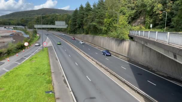 Taffs Well Wales September 2020 Verkehr Auf Der A470 Bei — Stockvideo