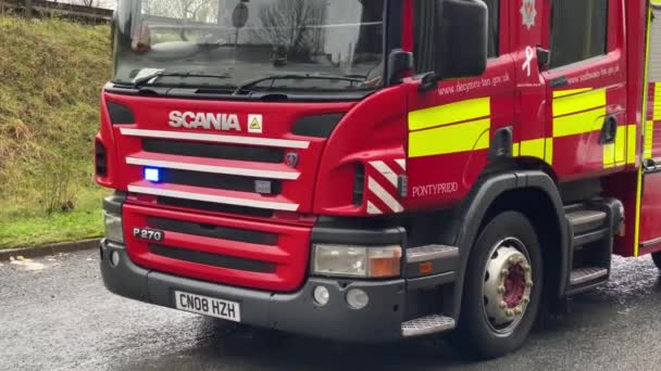 Treforest Pontypridd Wales Luty 2020 Południe Walii Straż Pożarna Ratownicza — Wideo stockowe