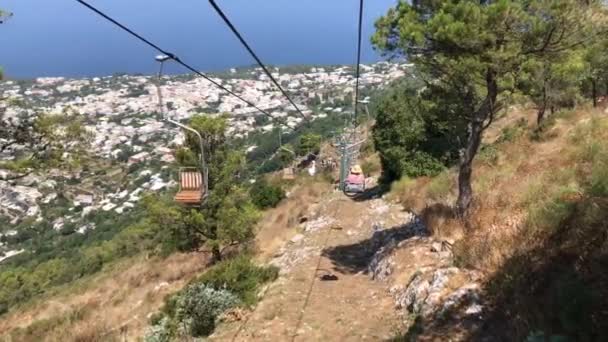 Isle Capri Italien August 2019 Mit Dem Sessellift Den Berg — Stockvideo
