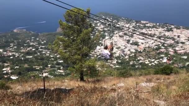 Isle Capri Itálie August 2019 Lide Chairlift Mount Solaro Anacapri — Stock video