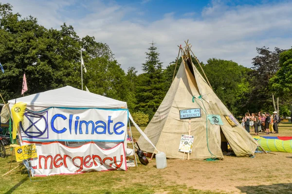 Cardiff Gales Julio 2019 Campamento Improvisado Con Puestos Tipi Preparado —  Fotos de Stock