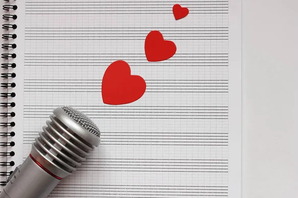 Love, music and hearts. Valentines day.