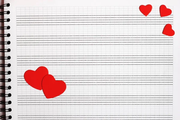 Love, music and hearts. Valentines day. The concept of music and love.