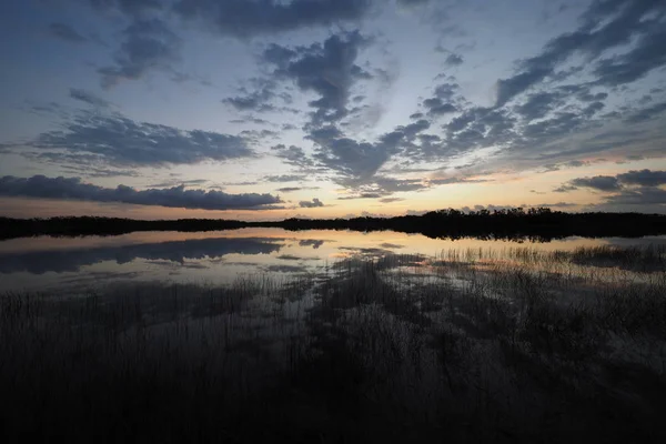 Lever de soleil sur l'étang Nine Mile dans le parc national des Everglades, Floride . — Photo