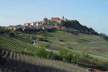 Şarap Piemonte bölgesi Kuzey İtalya'nın La Morra şehir.