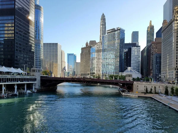 시카고의 도시, 시카고 강. — 스톡 사진