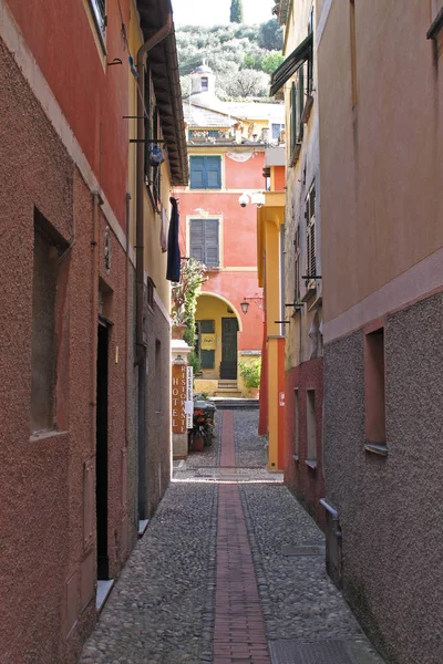 Kullerstensgata i Portofino, Italien. — Stockfoto