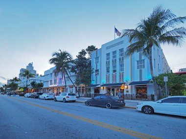 Miami Beach, Florida'nın Art Deco bölgesinde.