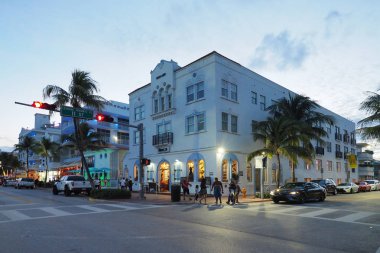 Miami Beach, Florida'nın Art Deco bölgesinde.