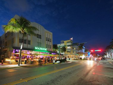 Miami Beach, Florida'nın Art Deco bölgesinde.