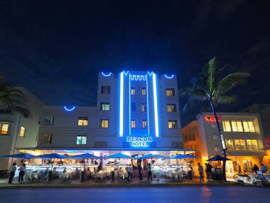 Miami Beach, Florida'nın Art Deco bölgesinde.