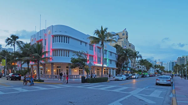 Art Deco-distriktet i Miami Beach, Florida. — Stockfoto