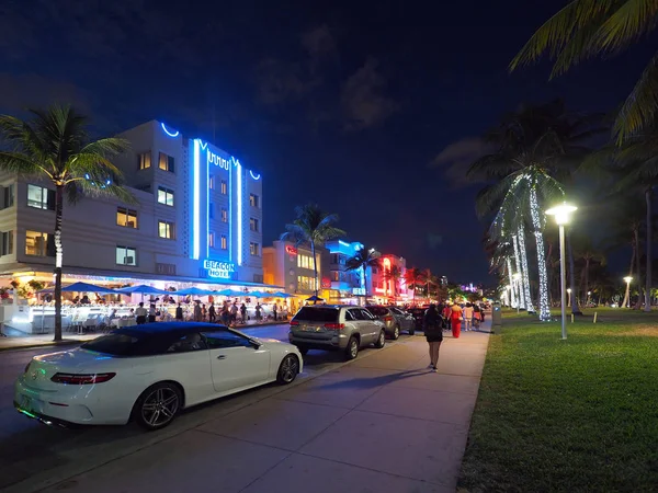 Art Deco-distriktet i Miami Beach, Florida. — Stockfoto