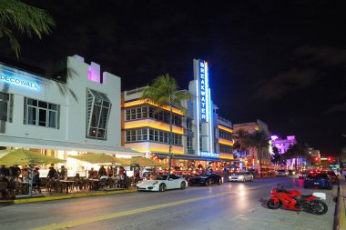 Miami Beach, Florida'nın Art Deco bölgesinde.