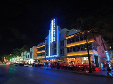 Miami Beach, Florida'nın Art Deco bölgesinde.