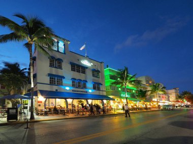 Miami Beach, Florida'nın Art Deco bölgesinde.