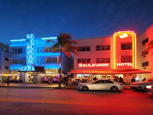 Art-déco-Viertel in miami beach, florida. — Stockfoto