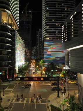 Brickell sokak sahne, Miami, Florida.