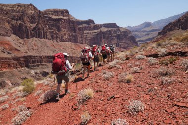 Büyük Kanyon Tonto izinde Backpackers.