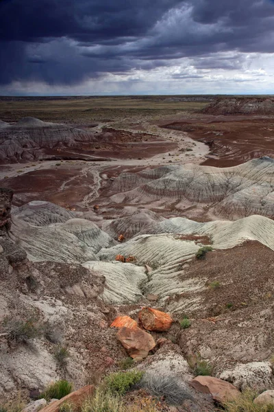 Badlands of the Painted Desert in Petrified Forest National Park, Arizona. — Stock Photo, Image