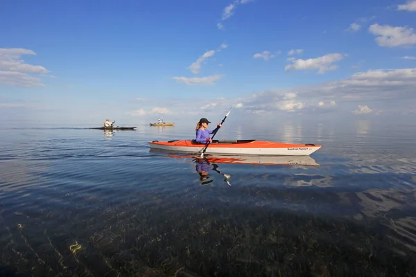 Kayakers em Biscayne National Park, Florida . — Fotografia de Stock